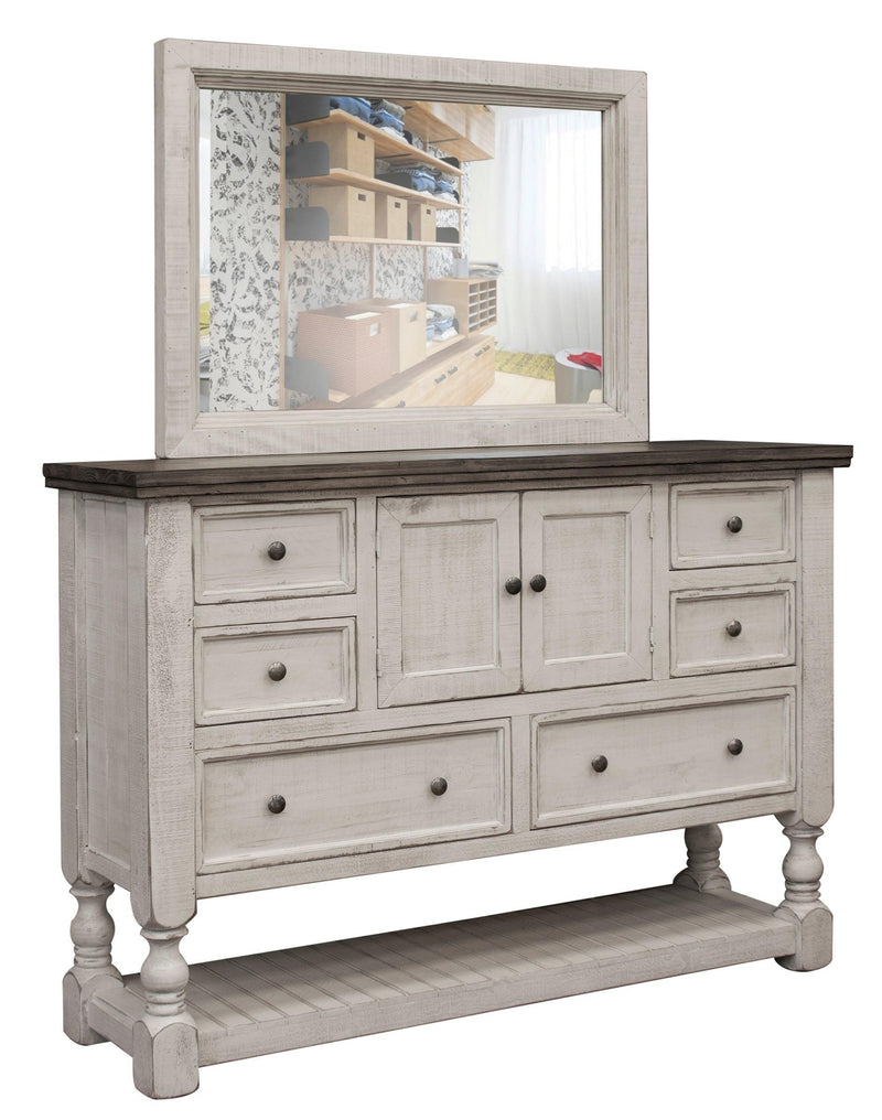 Stone Two Door, Six Drawer Dresser - Barewood