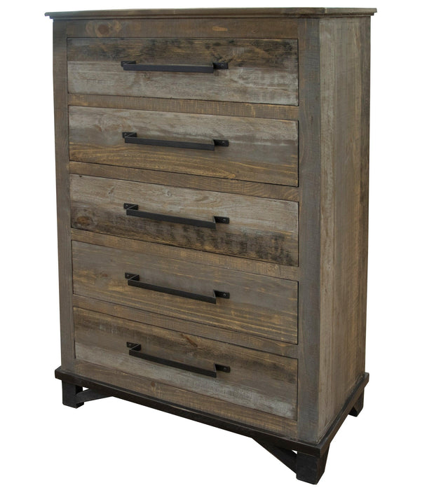 Loft Brown Five Drawer Chest - Barewood