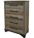 Loft Brown Five Drawer Chest - Barewood