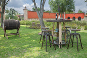 Antique Multicolor Bar Height Open Barrel Bistro Table - Barewood
