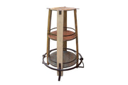 Antique Multicolor Bar Height Open Barrel Bistro Table - Barewood