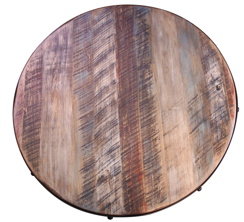 Antique Multicolor Bar Height Open Barrel Bistro Table - Barewood