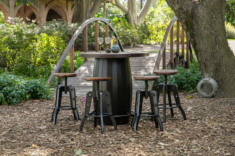 Antique Multicolor Bar Height Bistro Table - Barewood