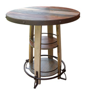 Antique Multicolor Bar Height Open Barrel Bistro Table - Barewood