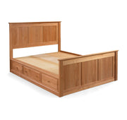 King Raised Panel Low Storage Build-A-Bed - Barewood