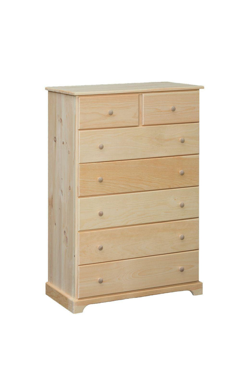 Knotty Pine 7 Drawer Chest - Barewood