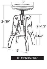 Parota Adjustable Height Stool - Barewood