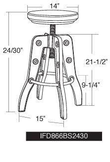 Parota Adjustable Height Stool - Barewood