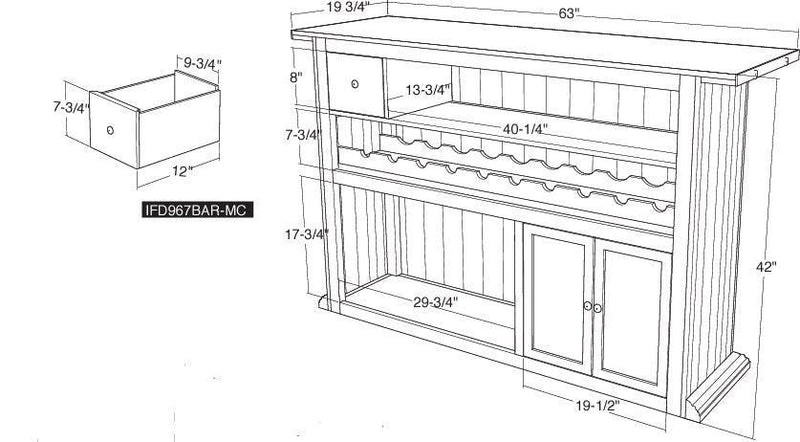 Antique Multicolor Home Bar - Barewood