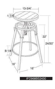 Multicolor Adjustable Height Stool - Barewood