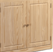 48"w Radiata Pine Bookcase w/ Doors - Barewood