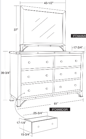 Antique Six Drawer Dresser - Barewood