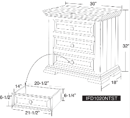 Terra Nightstand - Barewood
