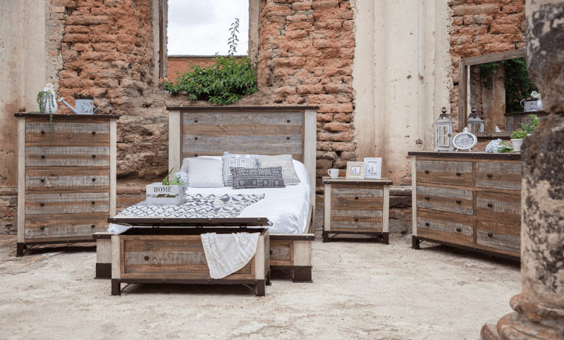 Antique Bedside Trunk - Barewood