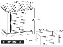 Madeira Nightstand - Barewood