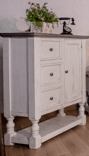 Stone One Door, Three Drawer Chest - Barewood