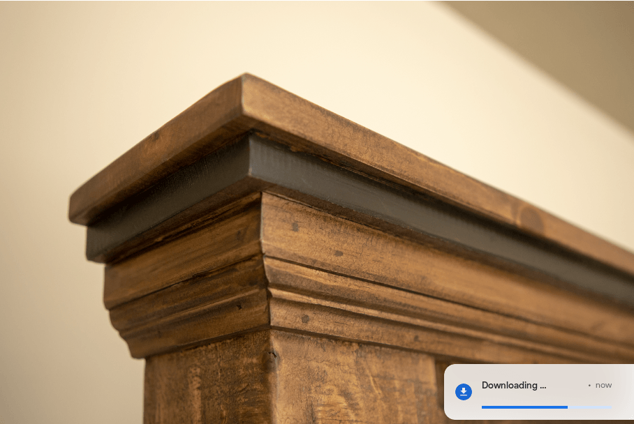 Stone Columned Bed - Barewood