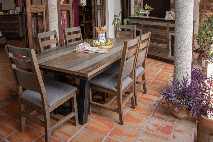 Antique Gray Dining Table - Barewood