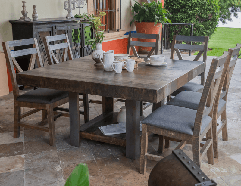 Loft Brown Square Dining Table - Barewood