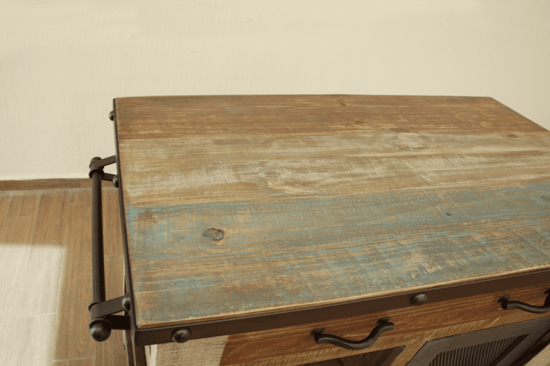 Antique Multicolor Kitchen Island - Barewood