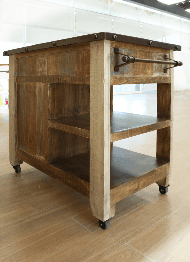 Antique Multicolor Kitchen Island - Barewood