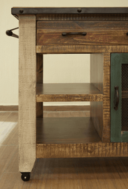 Antique Multicolor Kitchen Island - Barewood