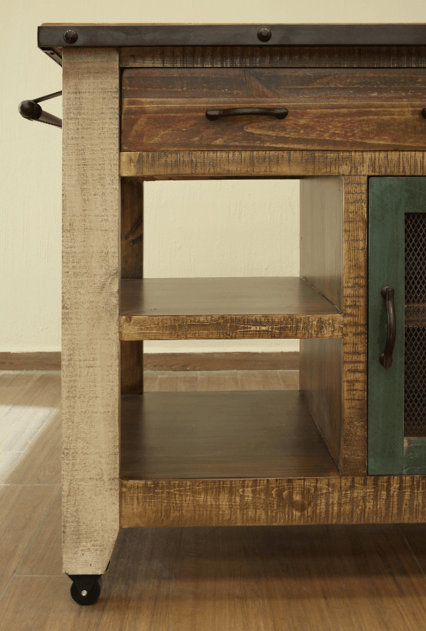 Antique Multicolor Kitchen Island - Barewood