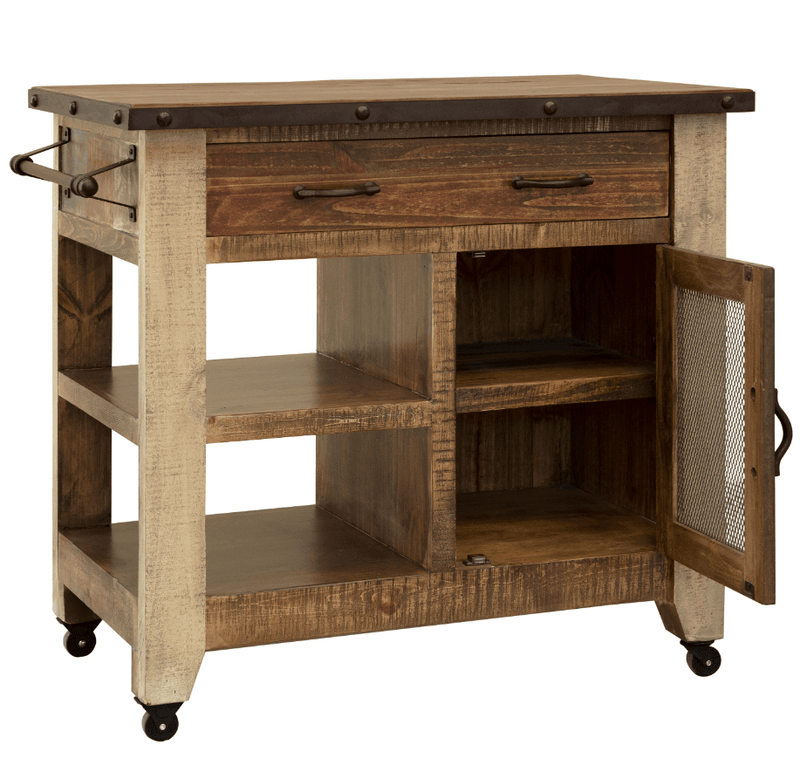 Antique Multicolor Kitchen Island - Barewood