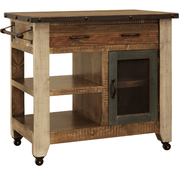 Antique Multicolor Kitchen Island - Barewood