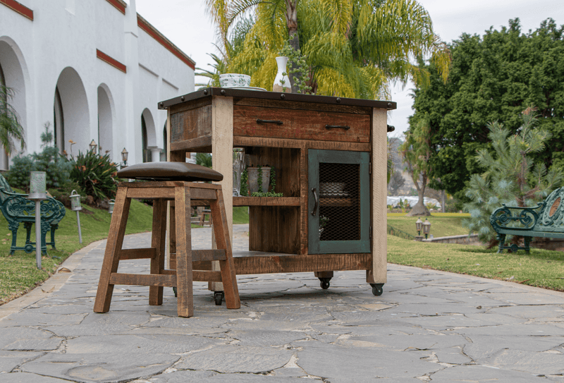Antique Multicolor Kitchen Island - Barewood