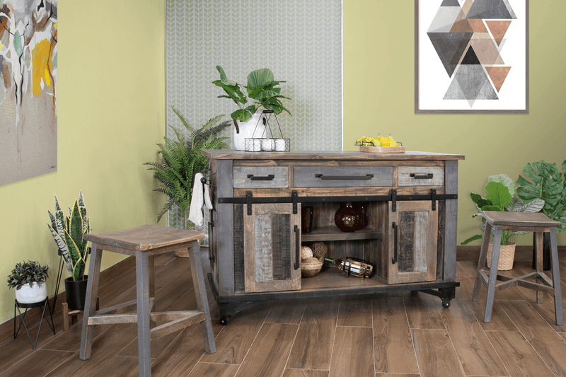 Loft Brown Kitchen Island - Barewood