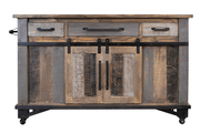 Loft Brown Kitchen Island - Barewood