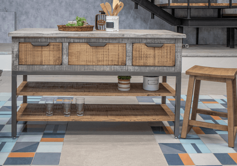 Mita Kitchen Island - Barewood