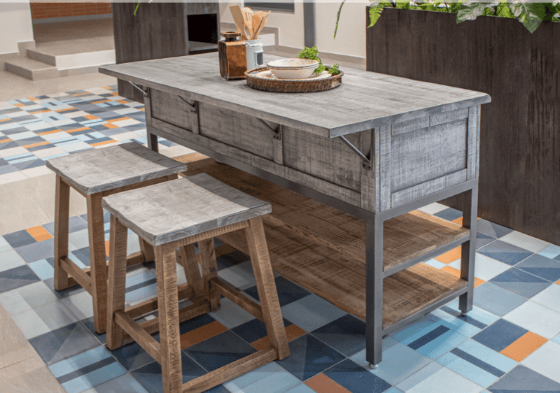 Mita Kitchen Island - Barewood