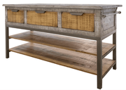 Mita Kitchen Island - Barewood