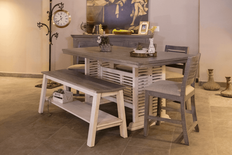 Stone Rectangular Counter Height Dining Table - Barewood