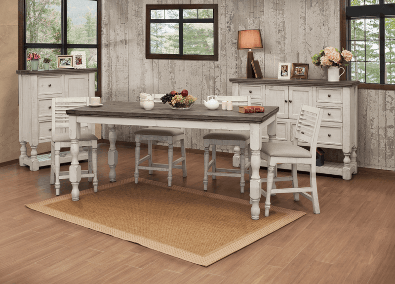 Stone Turned Leg Counter Height Dining Table - Barewood