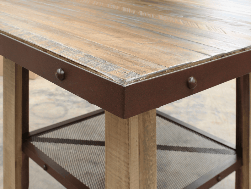 Antique Multicolor Counter Height Large Square Dining Table - Barewood