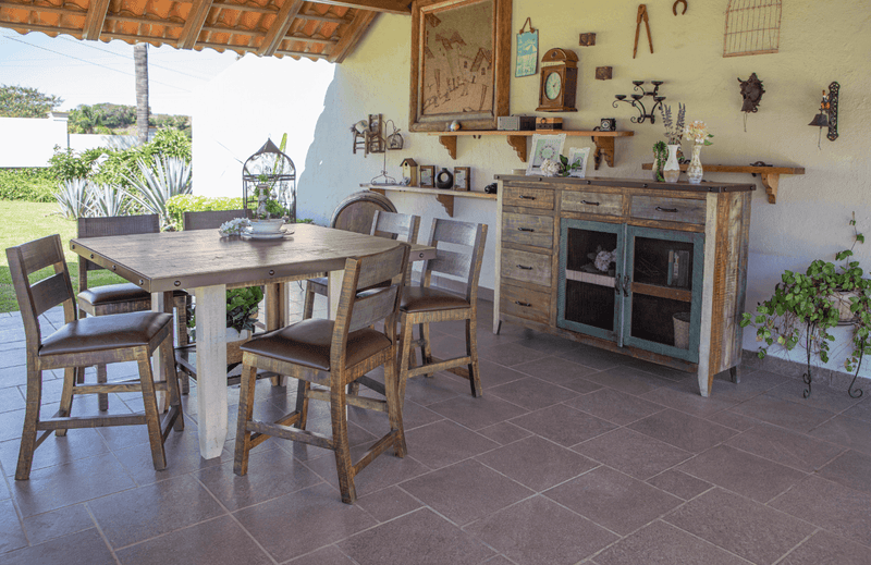 Antique Multicolor Stool - Barewood