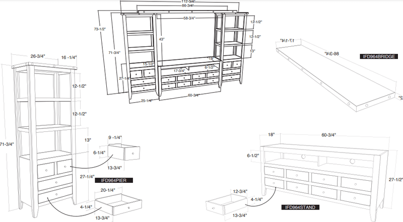 Antique Multicolor Wall Unit - Barewood