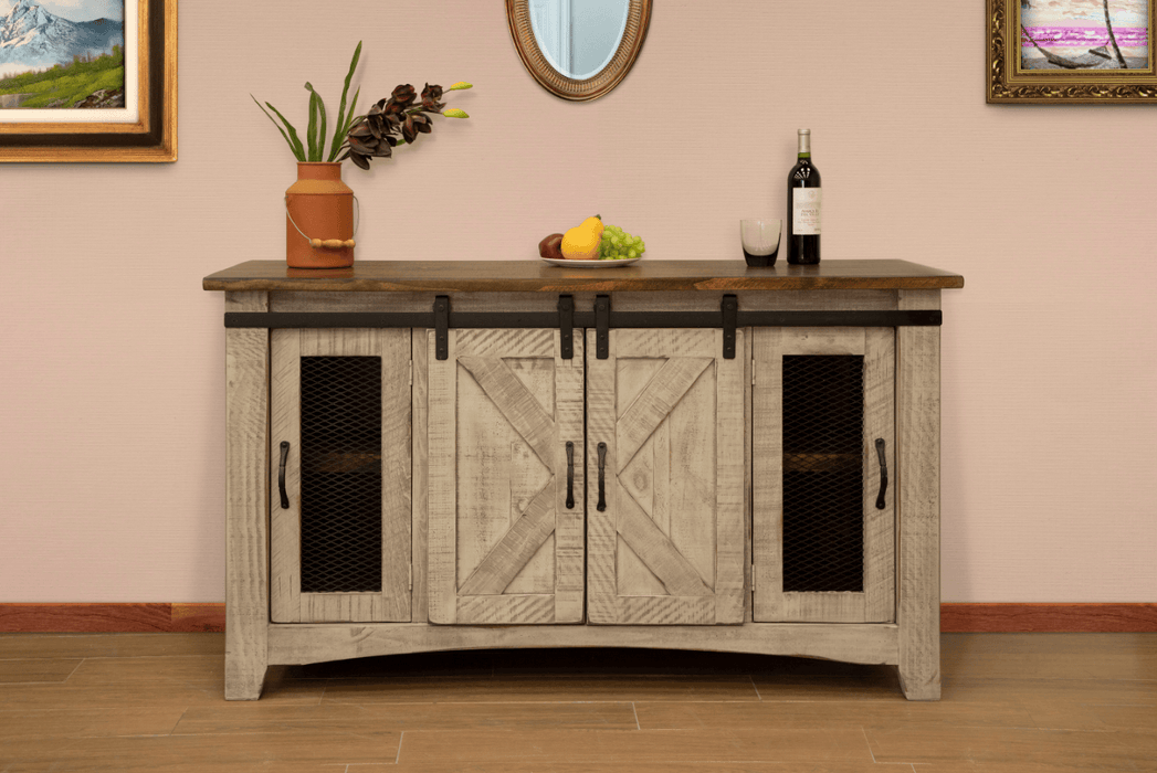 Pueblo Gray TV Stand - Barewood