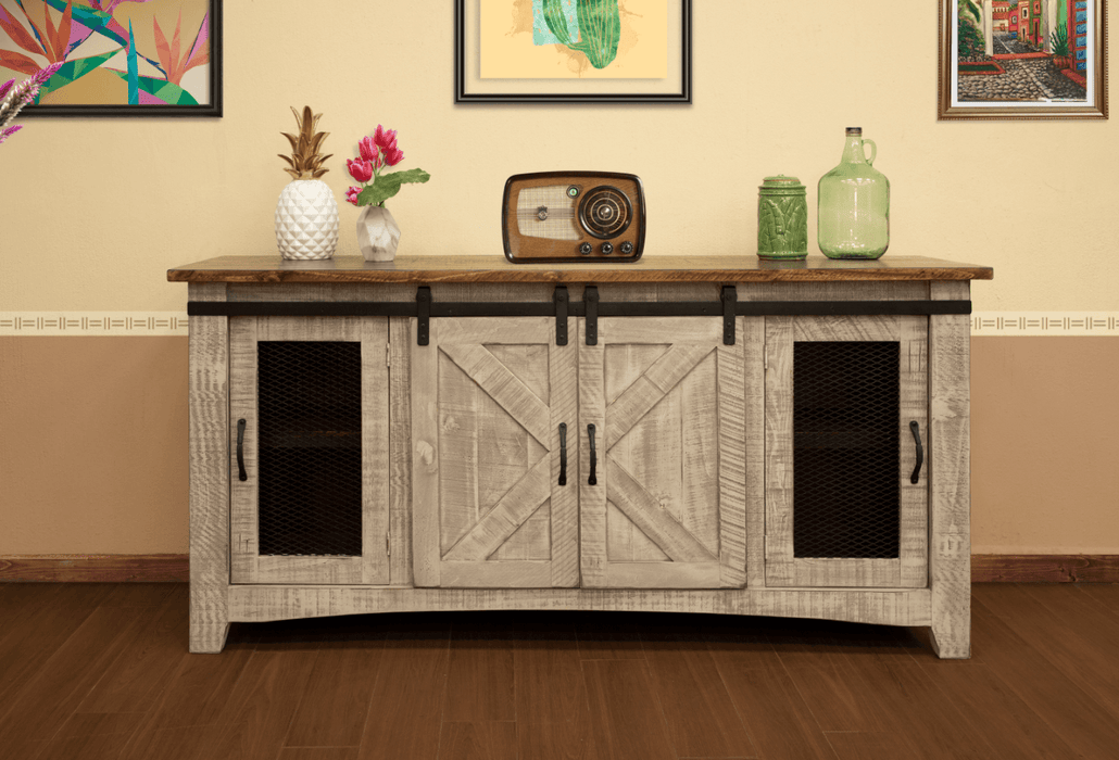 Pueblo Gray TV Stand - Barewood