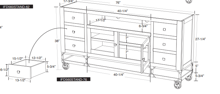 Urban Gold TV Stand - Barewood