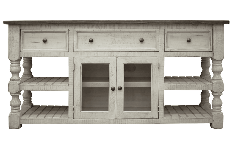 Stone 70" Turned Leg TV Stand - Barewood