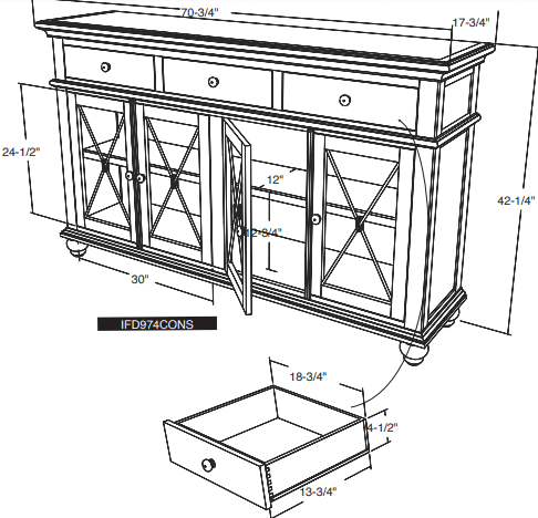 Vintage Console - Barewood