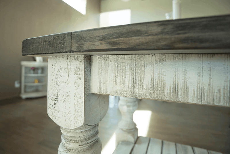 Stone Turned Leg End Table - Barewood