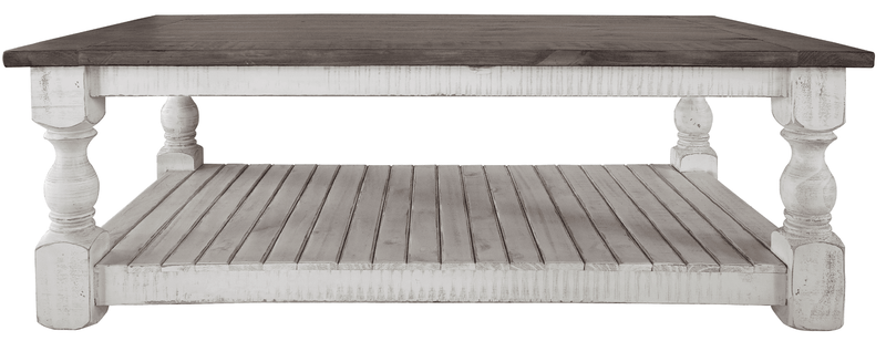 Stone Turned Leg Cocktail Table - Barewood