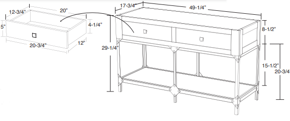 Urban Gold Sofa Table - Barewood