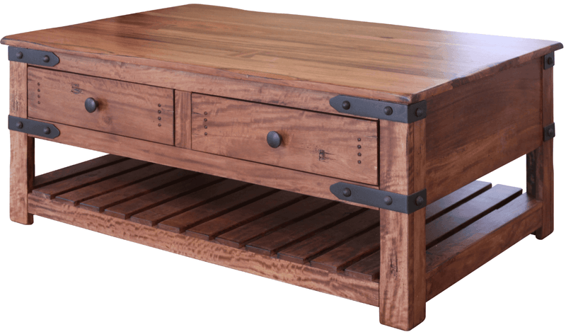 Parota Four Drawer Cocktail Table - Barewood