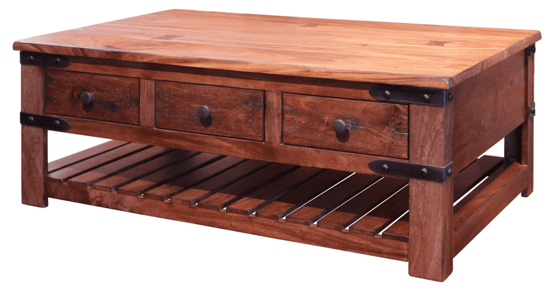 Parota Six Drawer Cocktail Table - Barewood